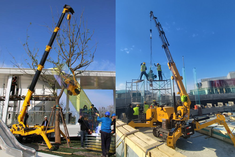 Spider Crane Glass Installation